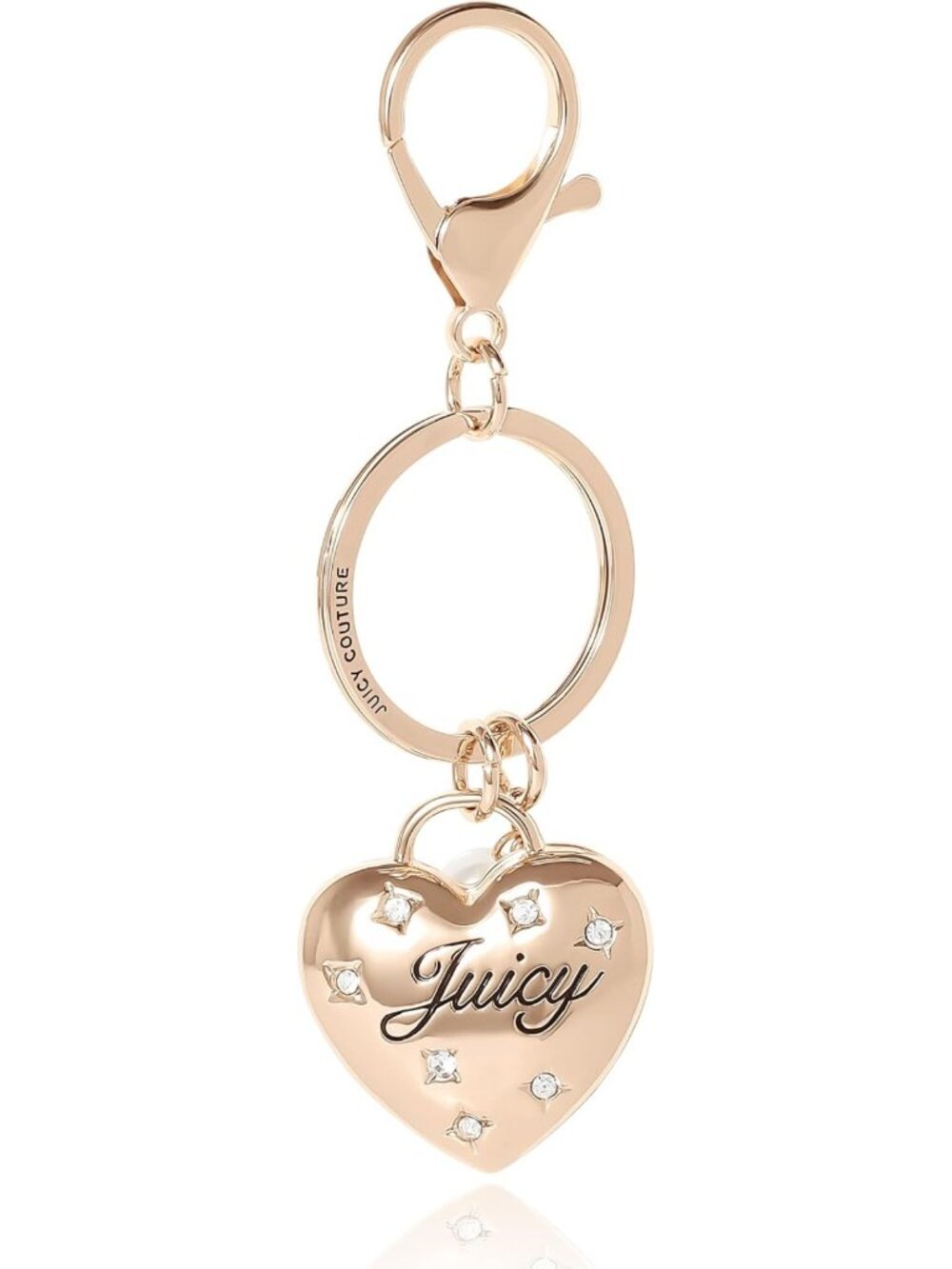 Glamorous Keychain Charms with Crystals & Faux Pearls, Gold-Tone Accents